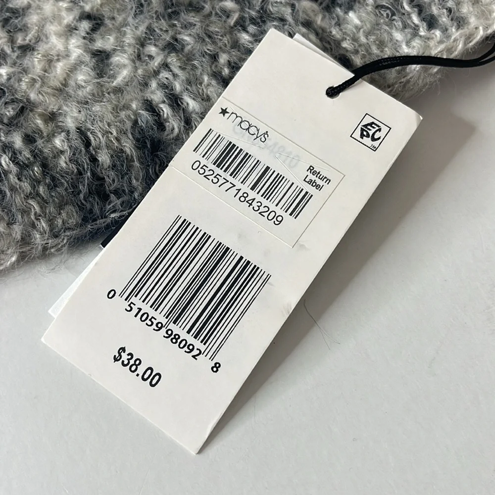 BCBGeneration Winter Infinity Scarf Gray Black